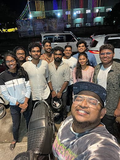 With the band